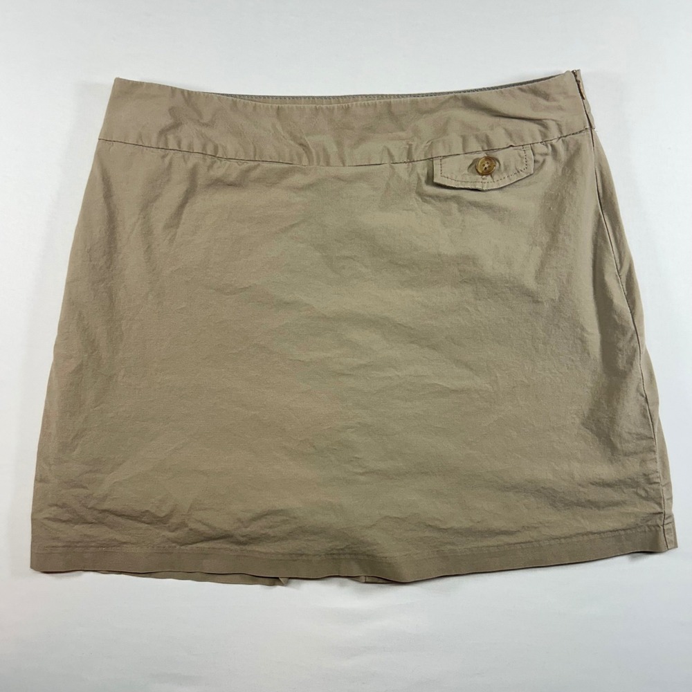 Dockers Womens Khaki Tan Mini Skort Side Zip Utility Pockets Size 6‎